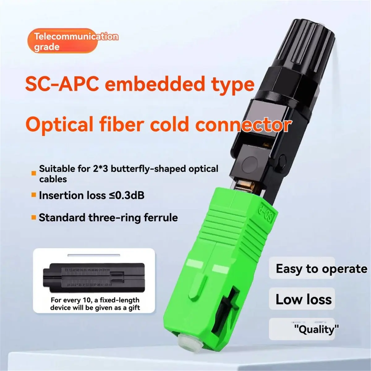 [VALUE PACK]10 Pcs FTTH SC Optical Fiber Cable Quick Connector Fast Cold Connection Adapter for CATV Network Installation
