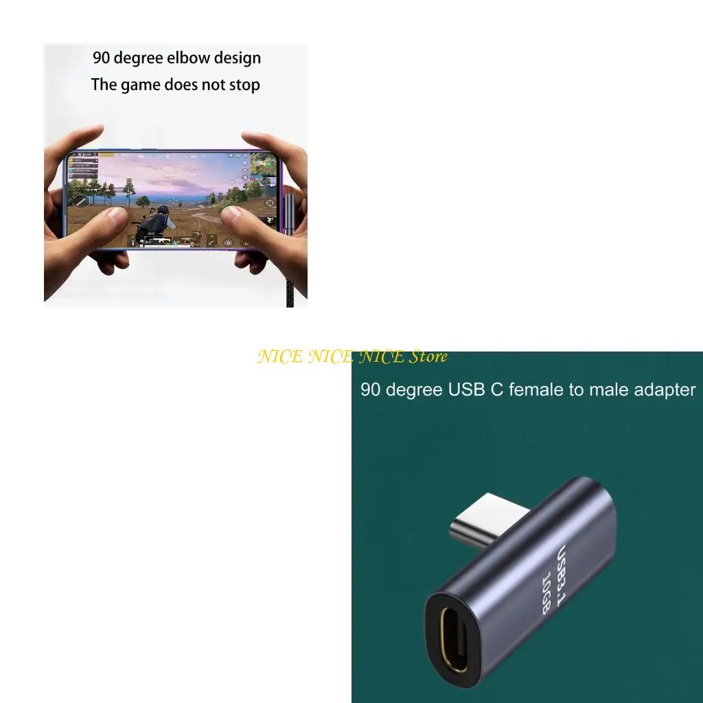 

90 градусов типа C Мужчина и женский удлинитель поддерживает USB C 3.1 Передача данных заряда