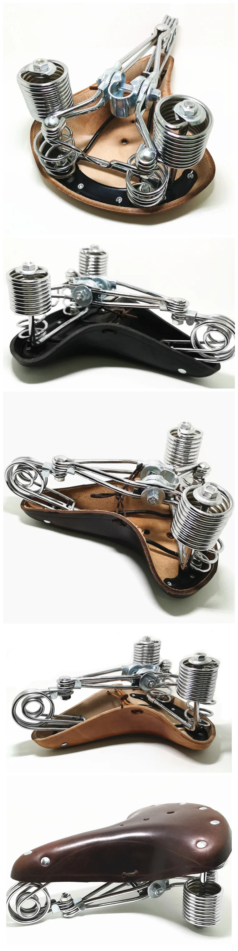 G46 Fahrradsattel Vintage 100% Rindsleder-Sattel Verstärkter Metallrahmen im Alten Stil – Detail 23