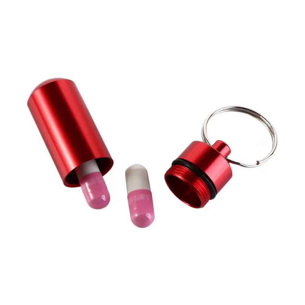 Lager Lagerung Wasserdicht Schlüsselanhänger Behälter Mini Medizin Glas Outdoor Medizin Flasche Pille Flasche