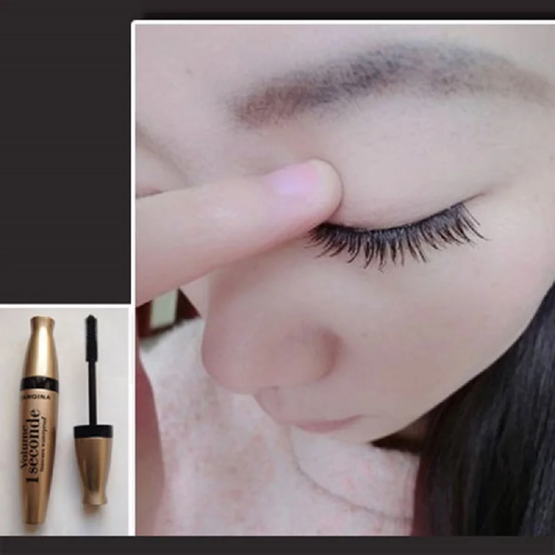 Yanqina Black Eye Mascara lange Wimpern Silikon bürste dicke geschwungene Verlängerung Mascara wasserdichte Augen Make-up Werkzeuge 10ml