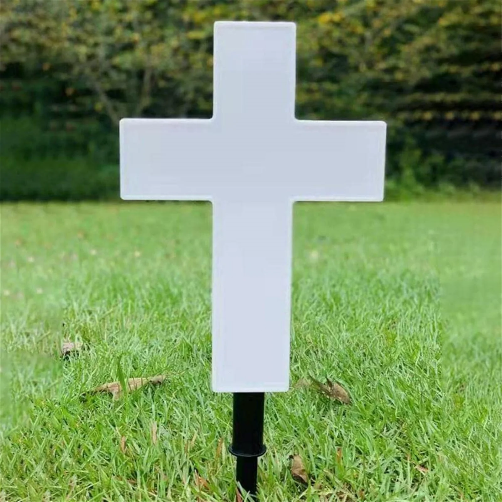 Solar Crosses Garden Stake Outdoor Lights LED Waterproof Crosses Lamp For Cemetery Auto On Off Halloween Party Lighting Decors