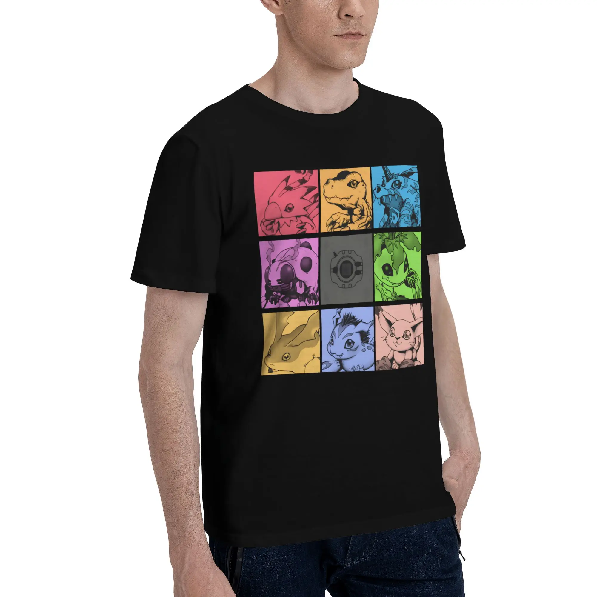 Digimon 39 Novelty 100% Cotton T-Shirt Bandai Tees Tops For Men