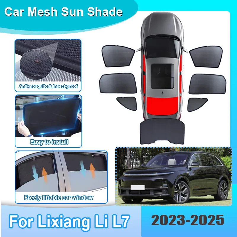 

Car Window Sunshade For Lixiang Li L7 2023-2025 Visor Mesh UV Protection Heat Insulation Windshield Curtain Auto Accessories