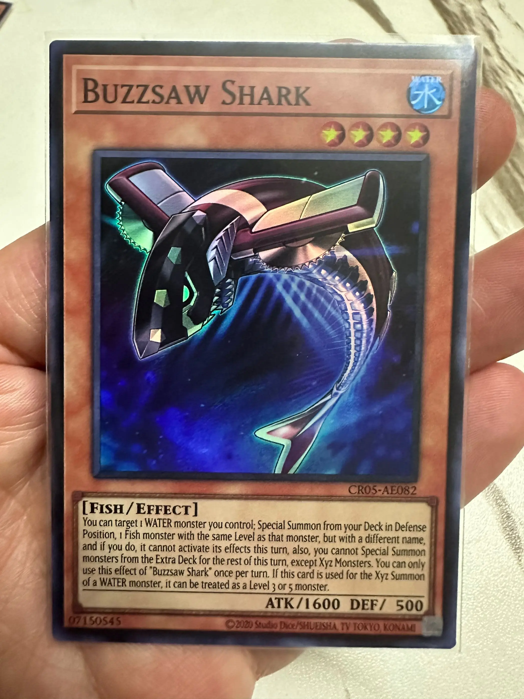 

Yugioh KONAMI Duel Monsters CR05-AE082 Buzzsaw Shark Super Rare Asian English Collection Mint Card