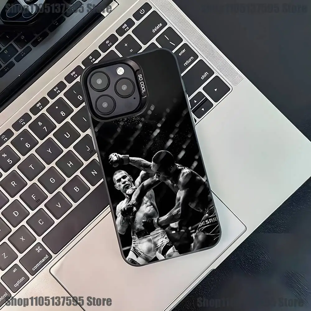 الملاكمة Hfighting بيريرا أليكس جراب هاتف آيفون 17,16,15,14,13,12,11,Pro,XS,Max,Plus,Mini,SE4,E غطاء أسود غير لامع مقاوم للصدمات #6