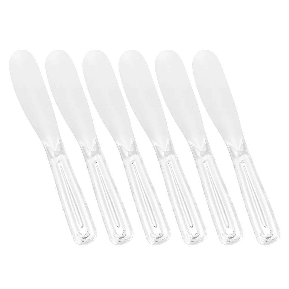 Espátulas para mascarillas faciales, cuchara para crema Facial con mango suave para mascarillas, geles, cremas, herramienta de aplicación portátil, 6 uds.