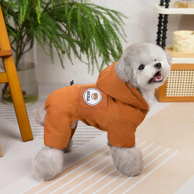 Winter Warm Pet Four Legged Parkas Dog Jumpsuit Clothes Pet Dogs Four Legged Coat Dogs Pajamas Pet Dog Clothes Puppy Jackets