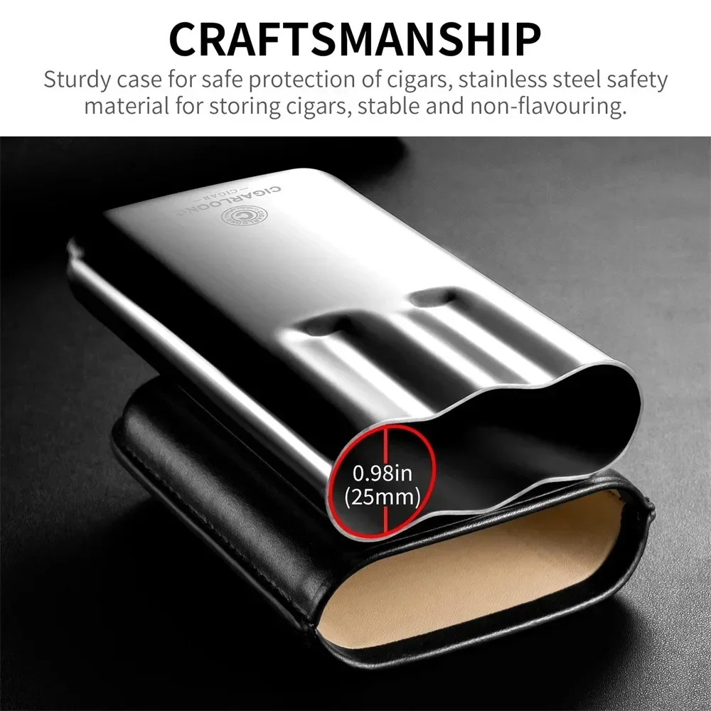 Travel Portable Cigar Case Moisturizing 3 Tube Cigar Humidor Cow Leather Gift Package Multicolor Fits 25mm Diameter Cigar