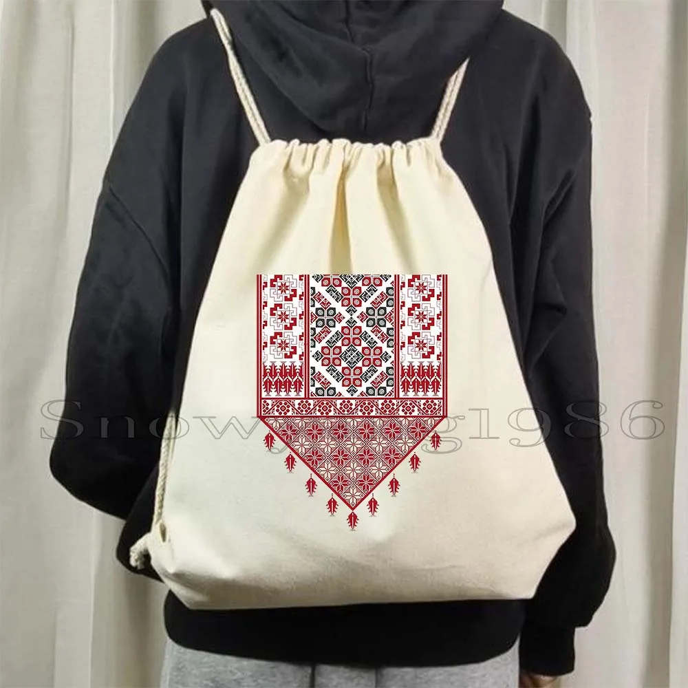 Kupu-kupu Bulan Hadiah Arab Kaligrafi Rakyat Arab Bordir Tatreez Seni Kanvas Serut Ransel Olahraga Sackpack Tas Tali