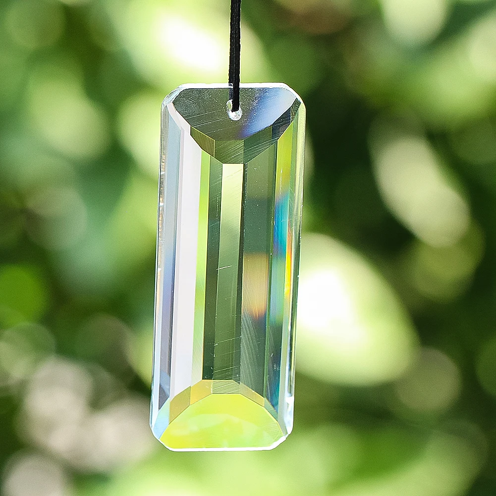 75MM Clear Crystal Groove Strip Prism Crystal Hanging Crystal Pendant Lamp Suncatcher for Windows Decoration Chandelier Parts