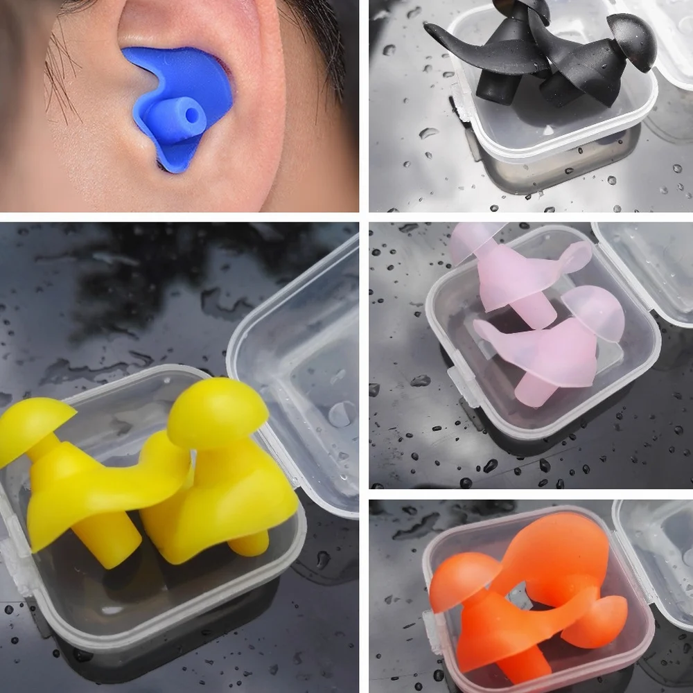 2pcs/set Ear Plugs Sound insulation Waterproof Silicone Ear Protection Earplugs Anti-noise Sleeping Plug For Noise Reduction