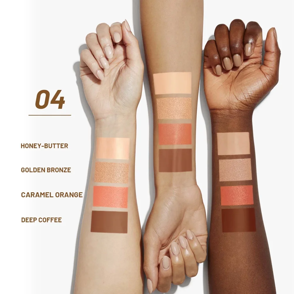 4color Eye Shadow Plate Matte Pearl Daily Suitable Novices Multi-function Facial Palette High-gloss Blush Contouring Light Flash