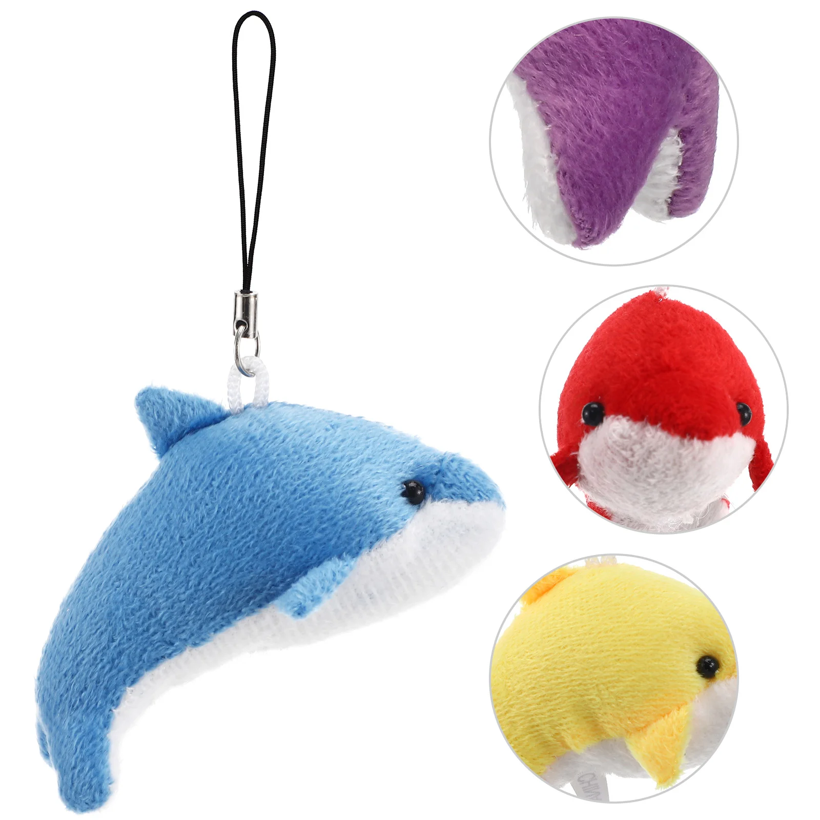 5pcs Plush Little Dolphin Pendant Plush Small Dolphin Decor Pendant for Key Bag Phone (Assorted Color)