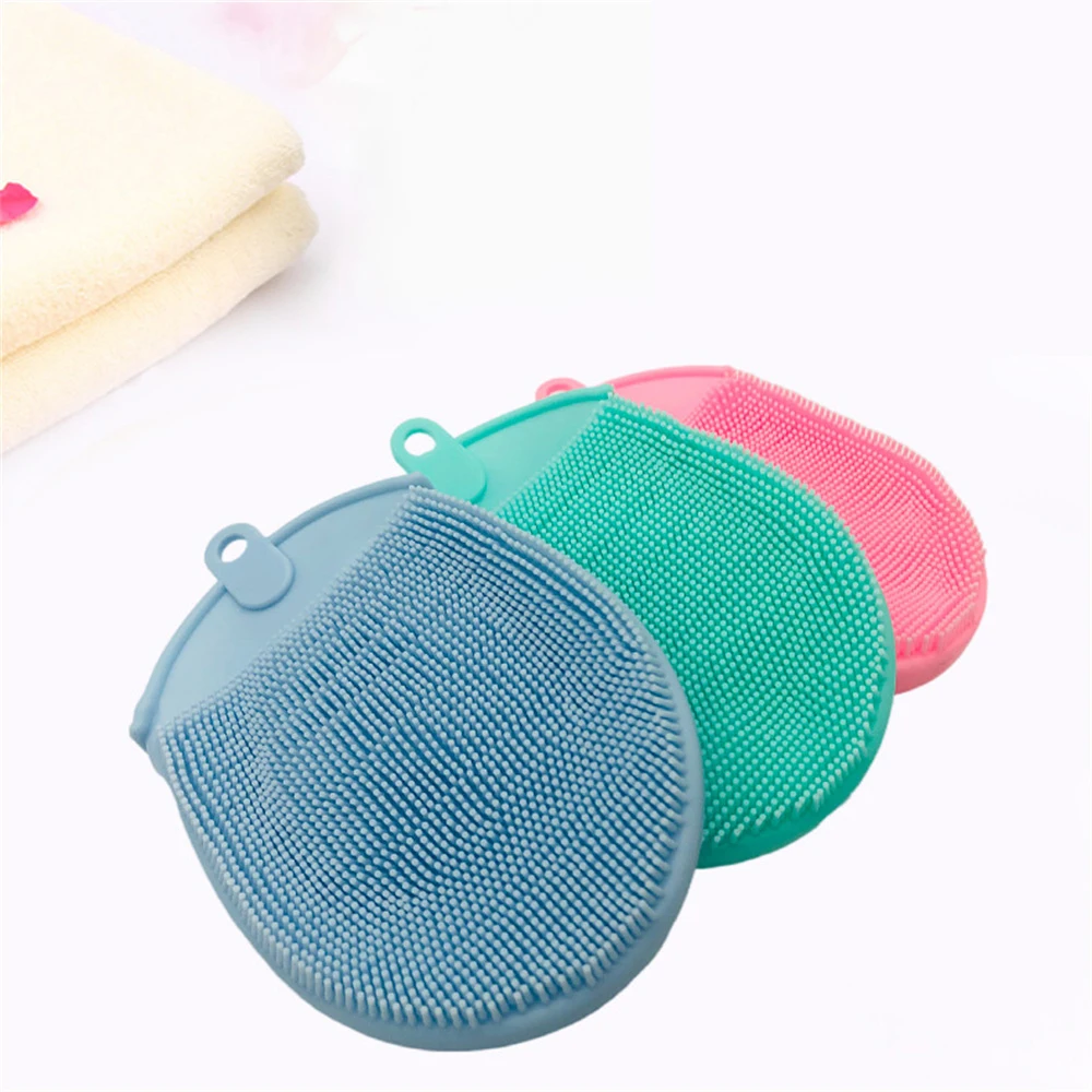 Massage bath towel silicone bath brush Skin Clean Silicone Bath Brushes Shower Gloves Bath Scrub Remover Body Exfoliating