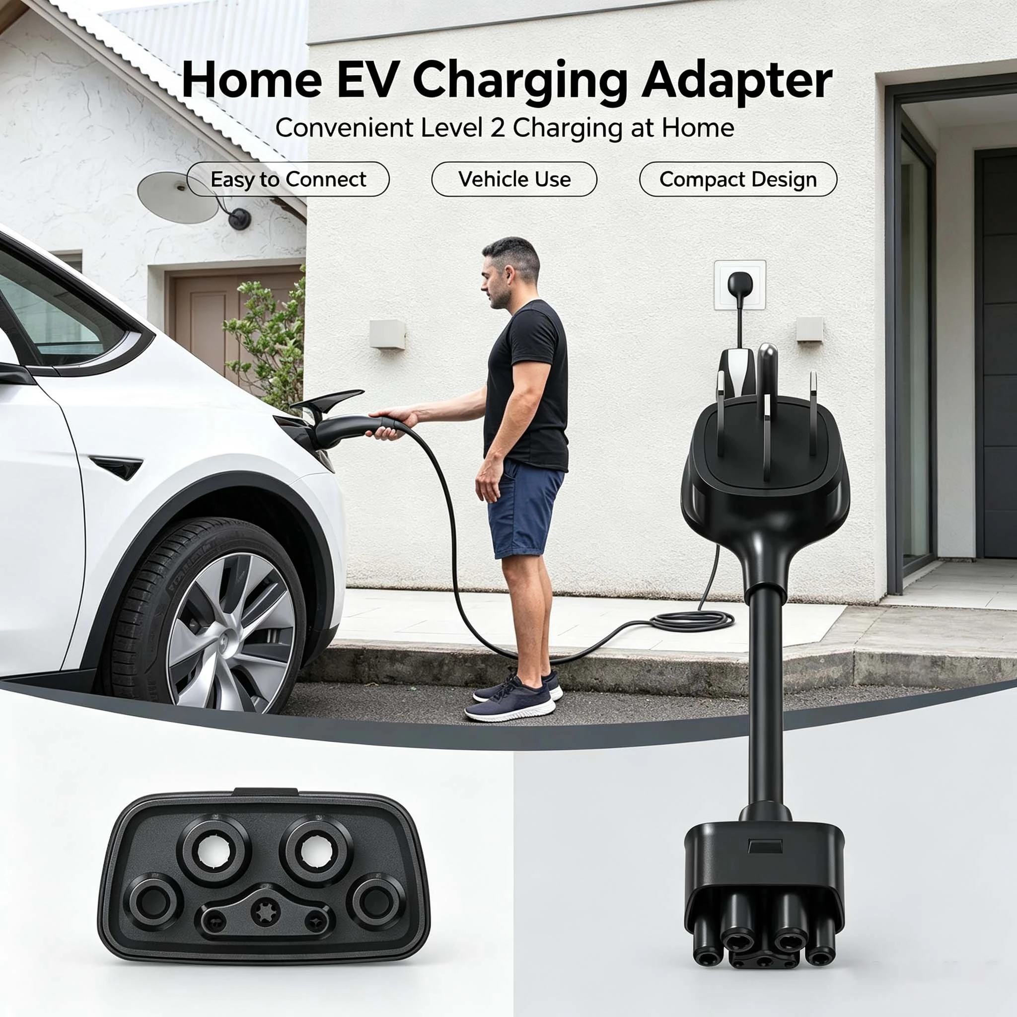 32 Amp 220V-240V NEMA 14-50 Fast Charging Adapter for Tesla Gen 2 Mobile Portable Charger Connector for Model 3 EV Parts