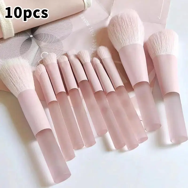 10Pcs Makeup Brushes Set Synthetic Premium Foundation Powder Concealers Eye Shadows Skin Friendly for Sensitive Skin