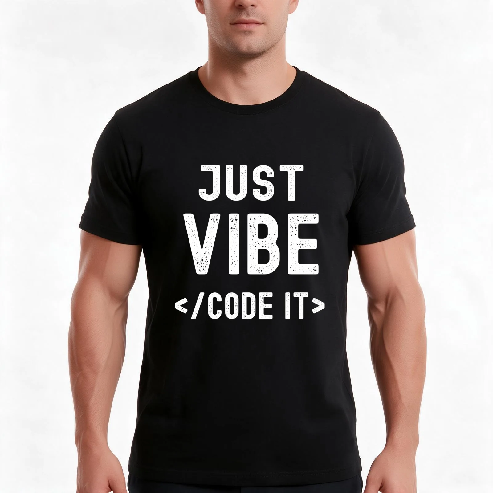 Just Vibe Code It : Funny and hilarious gift for programmers, coders and Ai enthusiast T-Shirt, Summer Casual Cotton Tee