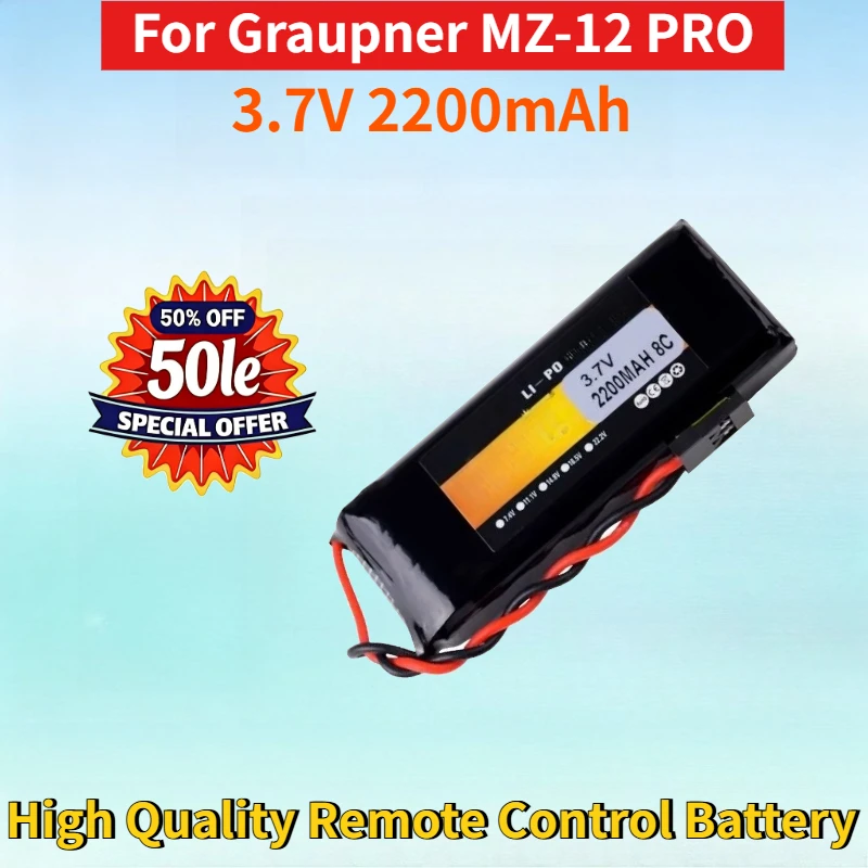 Newest 3.7V 2200mAh Lithium-polymer Battery for Graupner MZ-12 PRO ET07 X4 Aircraft Model High Quality Remote Control Battery