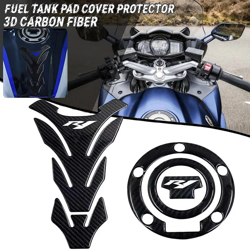 

3D Motorcycle Fuel Tank Cap Sticker Pad Protector Upper Clamp Decal For YZFR1 YZF R1 YZF-R1 R1M