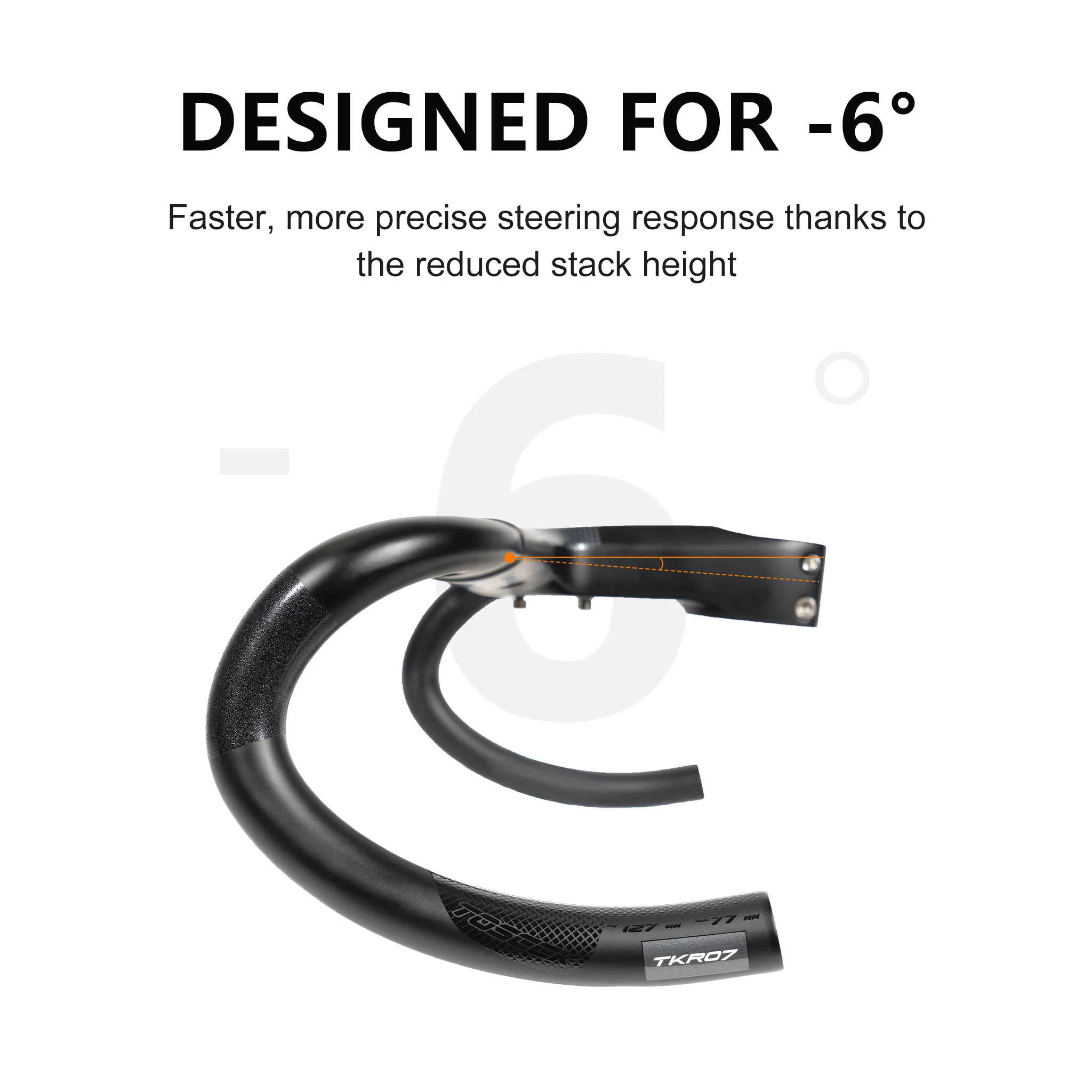 TOSEEK Vollcarbon-Integrierter Rennradlenker Cockpit OD2 Internes Kabel 28,6/31,8mm -6 ° Mit Abstandshaltern 380/400/420mm für Drop Bar – Detail 6