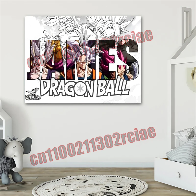 개인화 된 애니메이션 드래곤 볼 Goku Vegeta 포스터, 페인트, 벽 예술, 어린이 선물, 가정 침실 장식 캔버스 페인팅