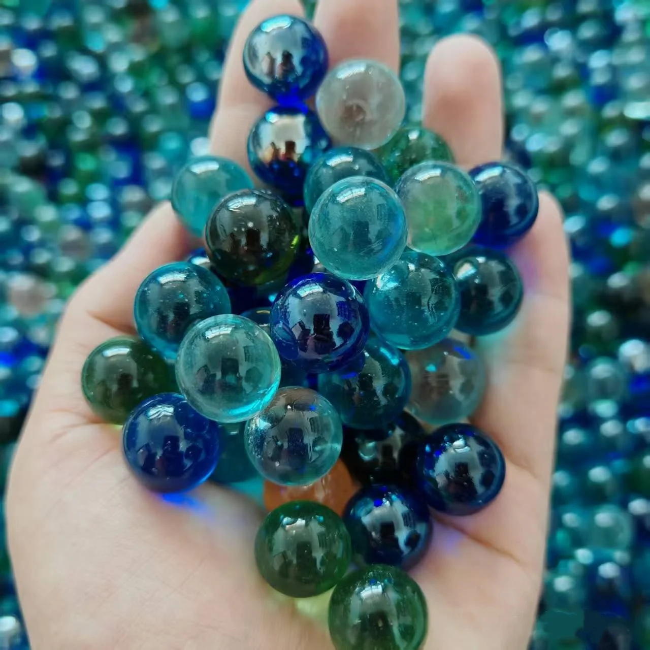 50/100PCS 14MM Solid Color Glass Marbles Home Decoration Balls For Boys Casual Stress Relief Parent-Child Interactive Toy