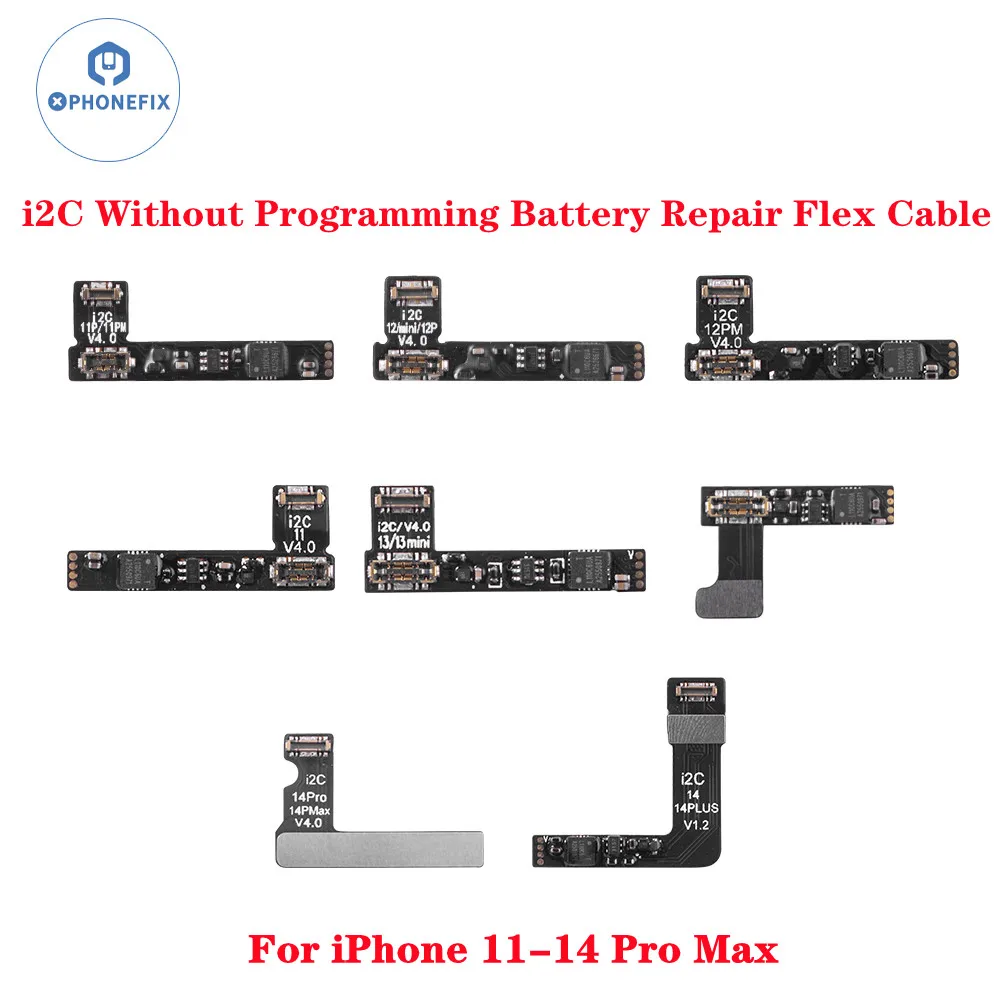 i2C Battery Replacement Flex No need Programmer For iPhone 11 12 13 14 Pro Max SE3 Warning Removal Replace BMS Flex Cable Kit