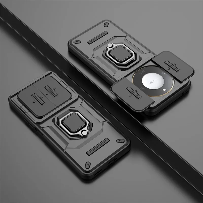 

For Honor X60 5G Cover For Honor X50i X40i X40 X50 X60 Case Lens Sliding Window Armor Shockproof Holder Magnetic Bumper