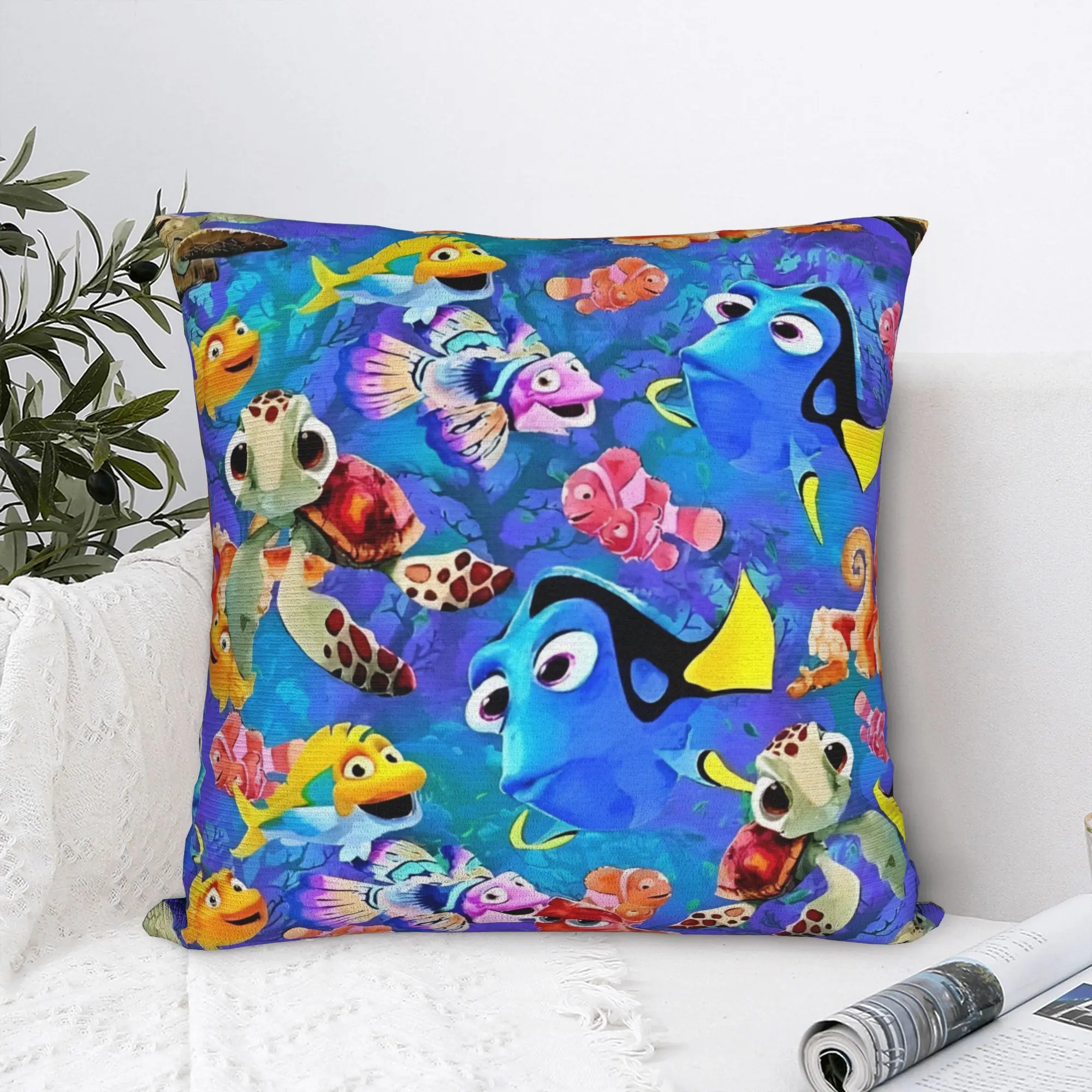Finding Nemos Dorys Bruce Squirt Crush Square Pillowcases Polyester Sofa  Cushion Case Cool Decor Pillow Cover 40*40
