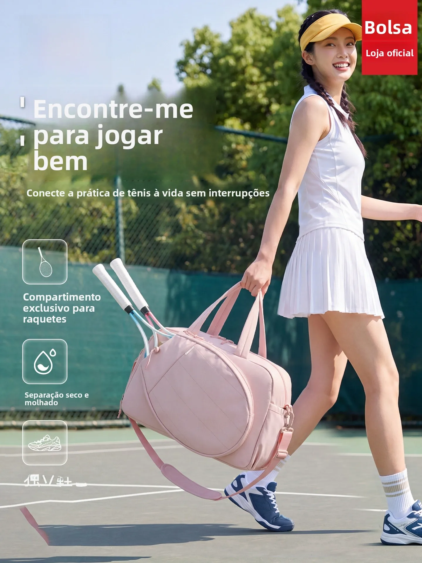 361-degree-women's-badminton-bag-fitness-tennis-sport-bag-handheld-diagonal-lightweight-fashionable-oxford-cloth-travel-bag