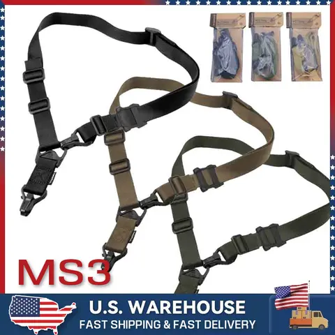 Tactical Adjustable MS3 G2 Multi-Mission Quick Detach QD Sling System Swivel 2 Point Rifle Sling for HUnting