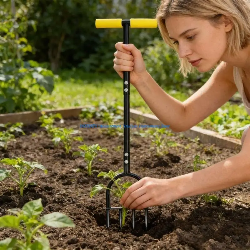 

367D Multipurpose 4 Prong Gardening Tool Designed For Aerating Soil And Removing
