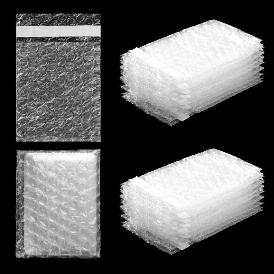 

300 шт. прозрачных самоклеящихся пакетов с пузырчатой пленкой, двухслойные пакеты-конверты с пузырьками, пластиковые ударопрочные защитные упаковочные материалы для малого бизнеса