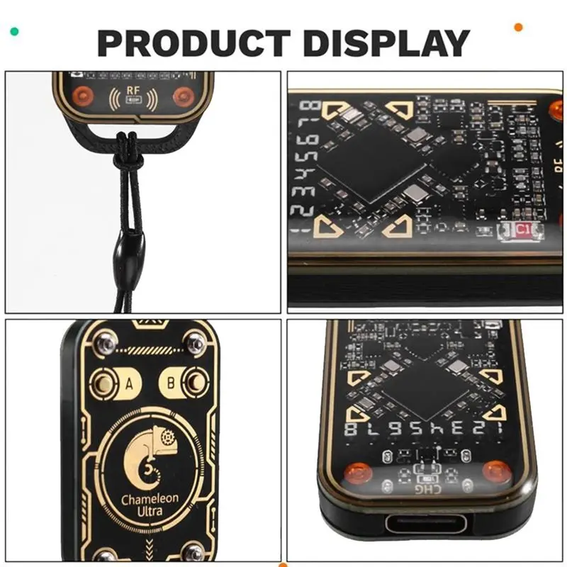 B29C-Chameleon Ultra V3.0 RFID Smart Card Emulator NFC Read Writer 125Khz 13.56Mhz ID IC Tag Copyer+3XUID Keychain/CUID Card