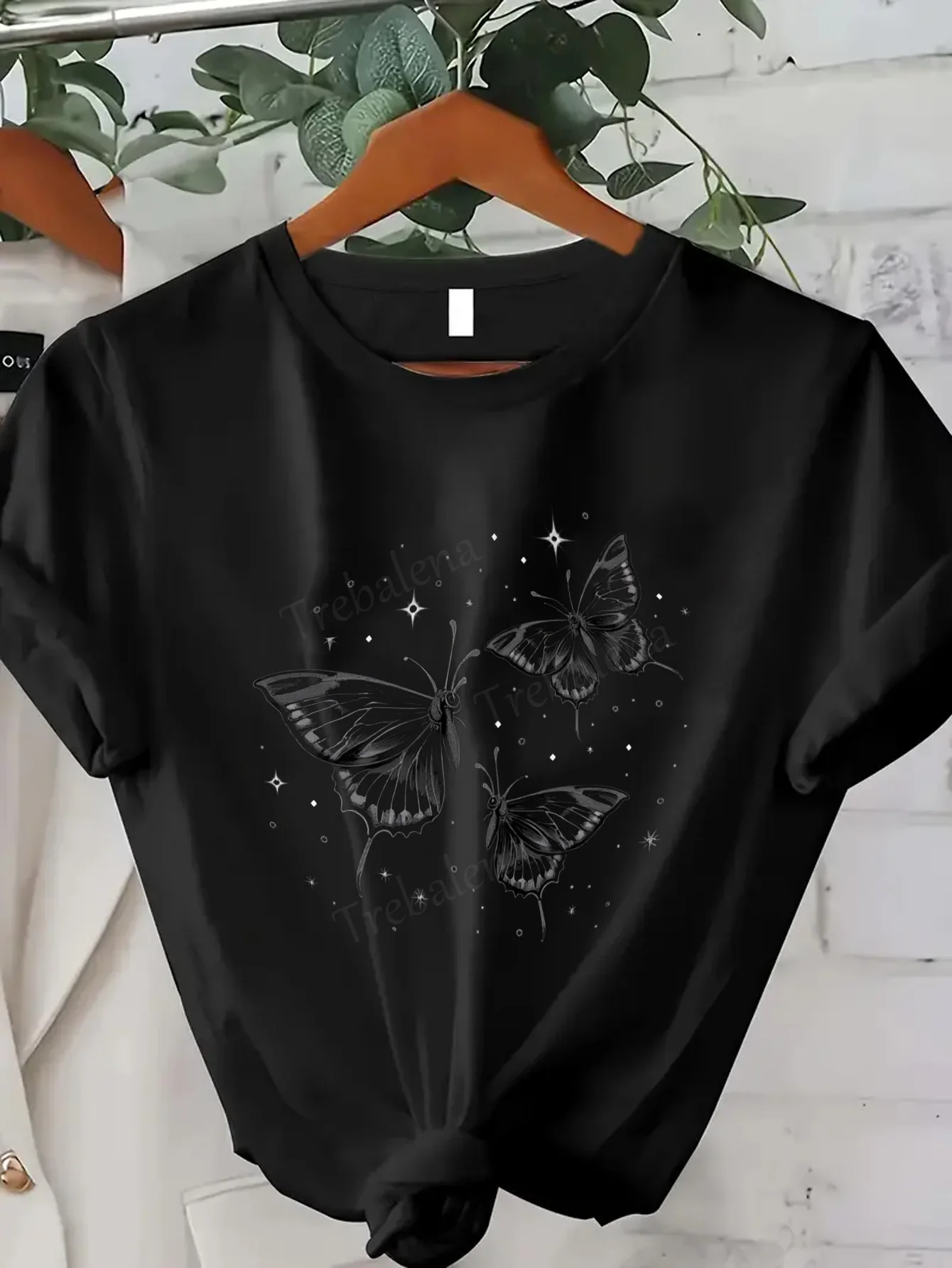 

Women T-shirt Butterfly Print Women's T-Shirt, Sexy Casual Top for Night Out