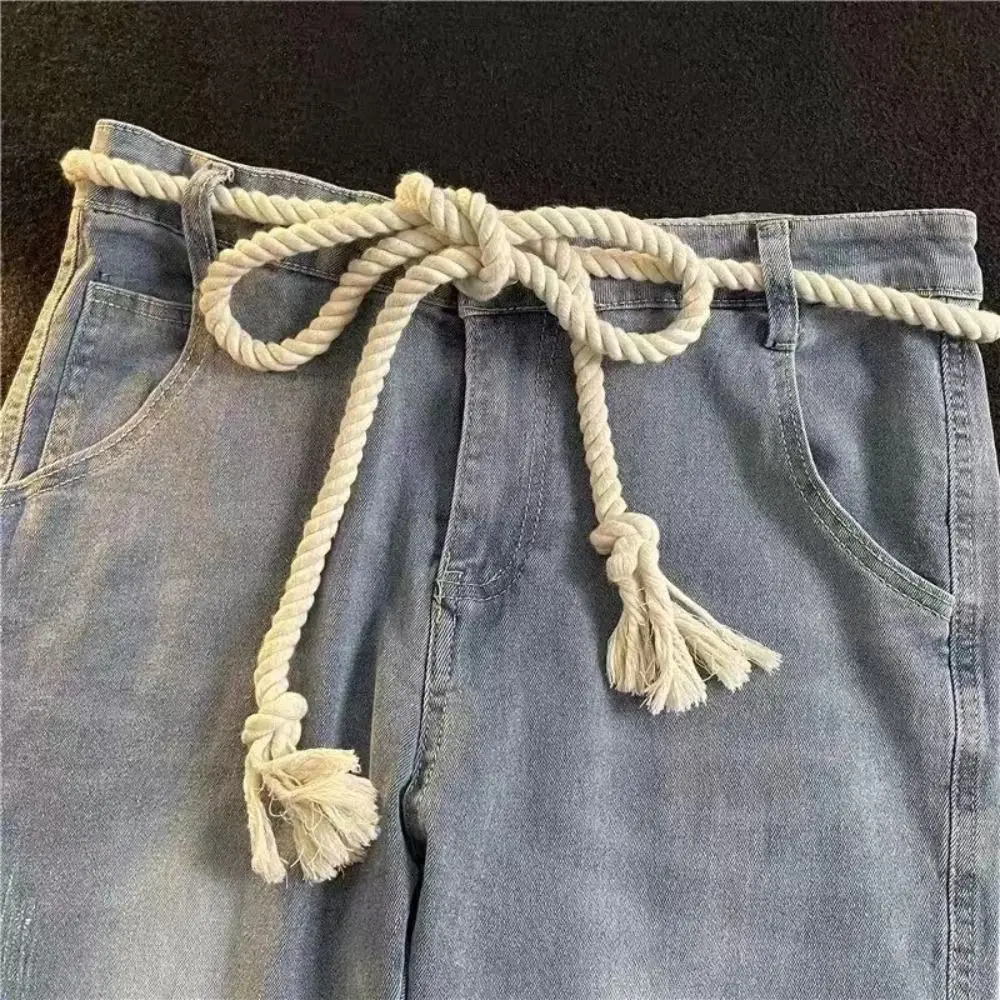 Fashion Luxury Design Thick Rope Belt Versatile Ins Style Tie Waistband Vintage Waist Strap