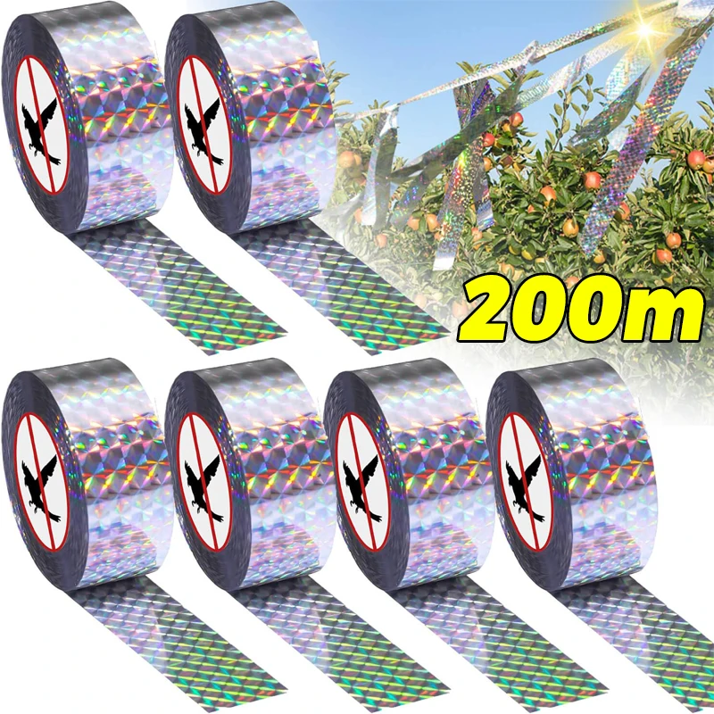Reflective Scare Tapes Ribbon Bird Repellent Ribbon Bird Deterrent Tapes for Garden Farm Orchard Courtyard Pest Control Tools