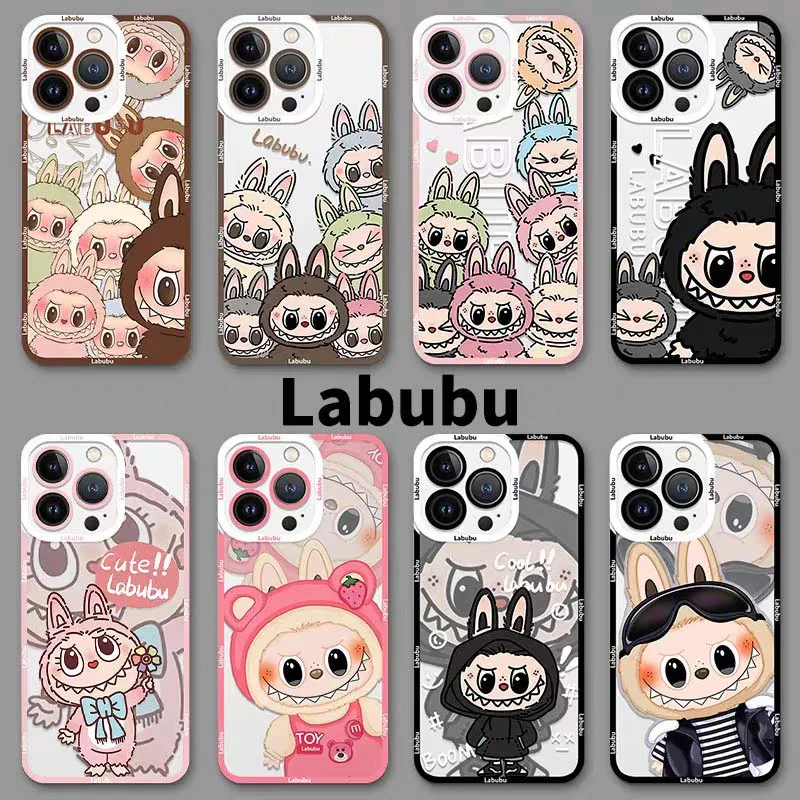 Lovely Cartoon Labubu Case For Samsung Galaxy S24 S23 S22 Ultra S21 S20 FE Note 20 10 Plus A15 A25 A35 A55 Soft Silicone Cover