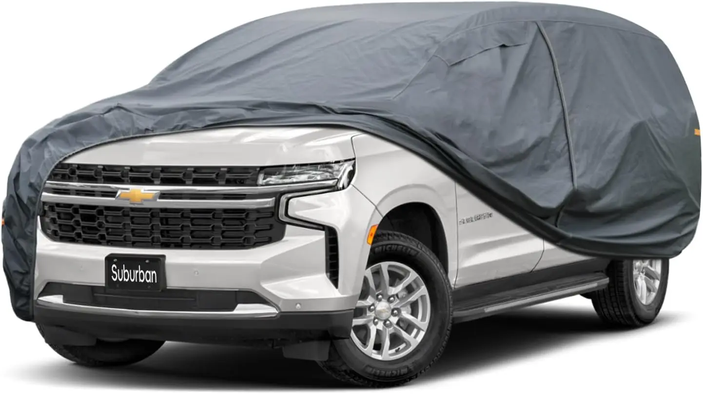 

Custom Fit All Weather Car Cover for Chevrolet Suburban 1973-2025, Waterproof with Zipper Door