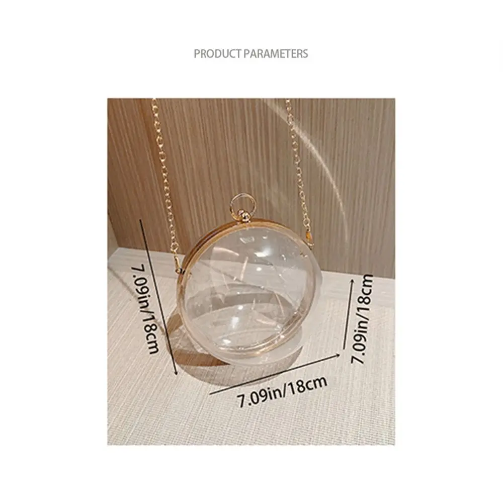 Transparent Circular Banquet Clutch Evening Bag Crossbody Bag Women Elegant Chain Shoulder Bags Luxury Purse Female Handbags