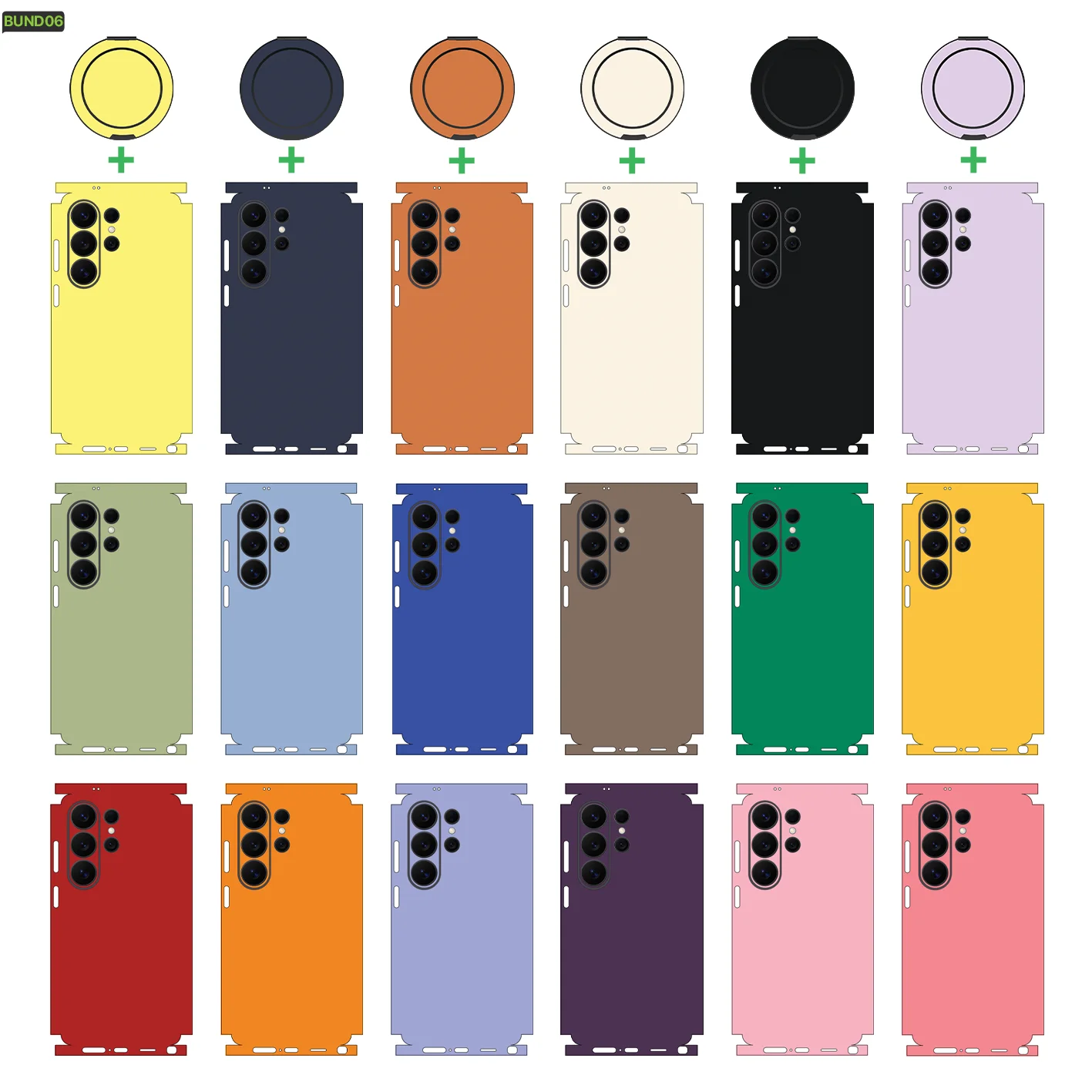 

BUNDLE06 Decal Skin for Samsung Galaxy S26 S25 S24 Ultra Back Cover Wrap Rear Screen Protector Anti-scratch Durable Sticker