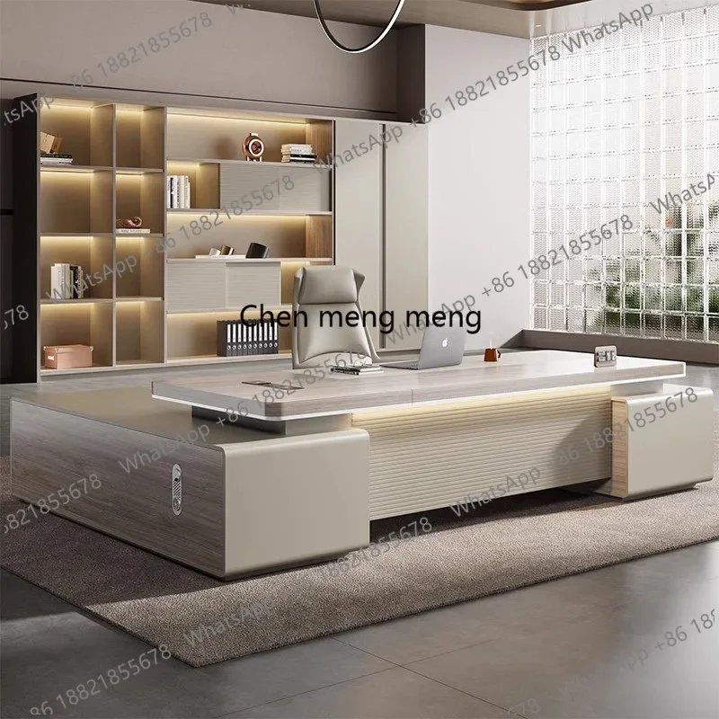 X188 Light Luxury Office Boss Desk Senior Sense Chairperson President Supervisory Manager Office Large Class Desk Business Furni