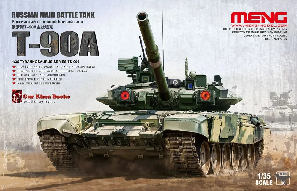 MENG-Kit de modelo de tanque de montaje militar TS-006 T-90A, tanque de batalla principal ruso 1/35