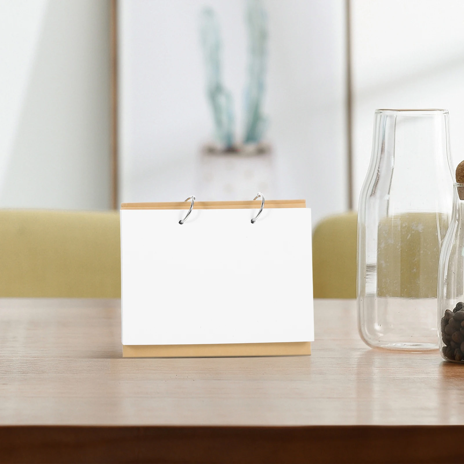 

A5 Detachable Blank Flip Calendar Desk Notebook Black Cover Drawing Photos Monthly Office Standing Hand Painted