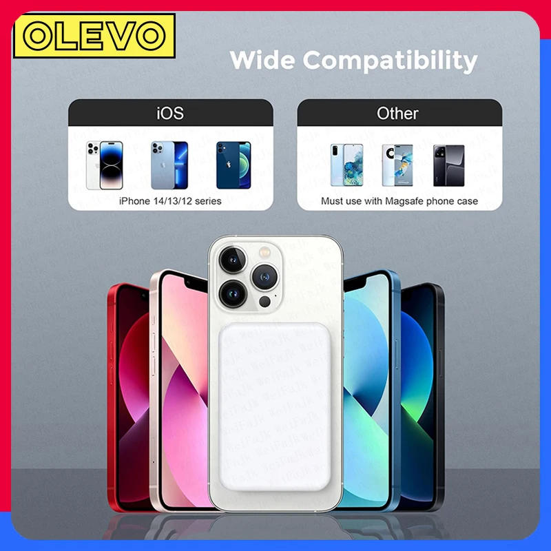 Powerbank magnético para apple bateria auxiliar externa portátil carregador sem fio tipo-c porta para iphone magsafe power bank