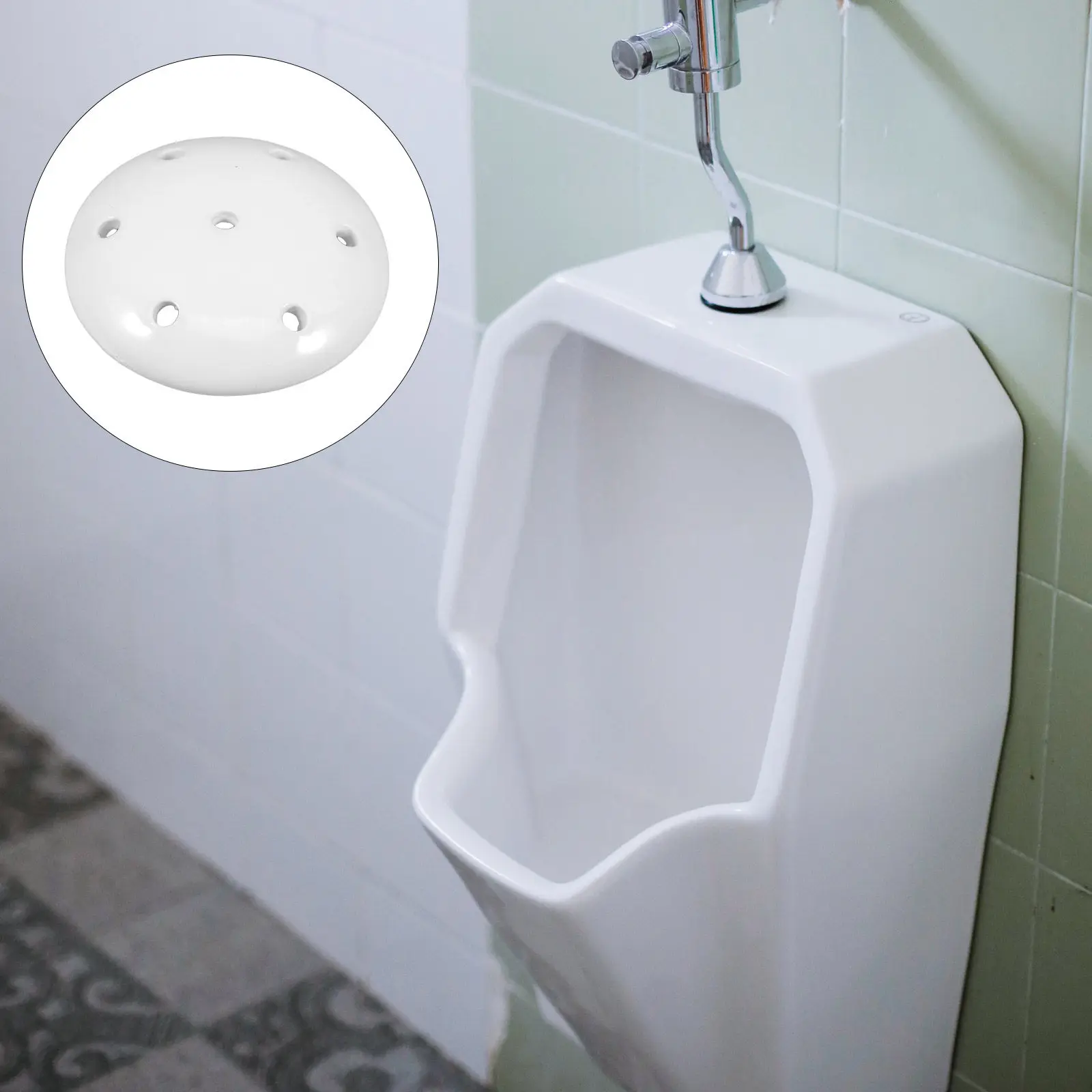 

7 Holes Ceramic Urinal Drain Cover Easy Install No Tools Needed for Home Commercial Bathroom Hygiene Urinal Replacement Parts