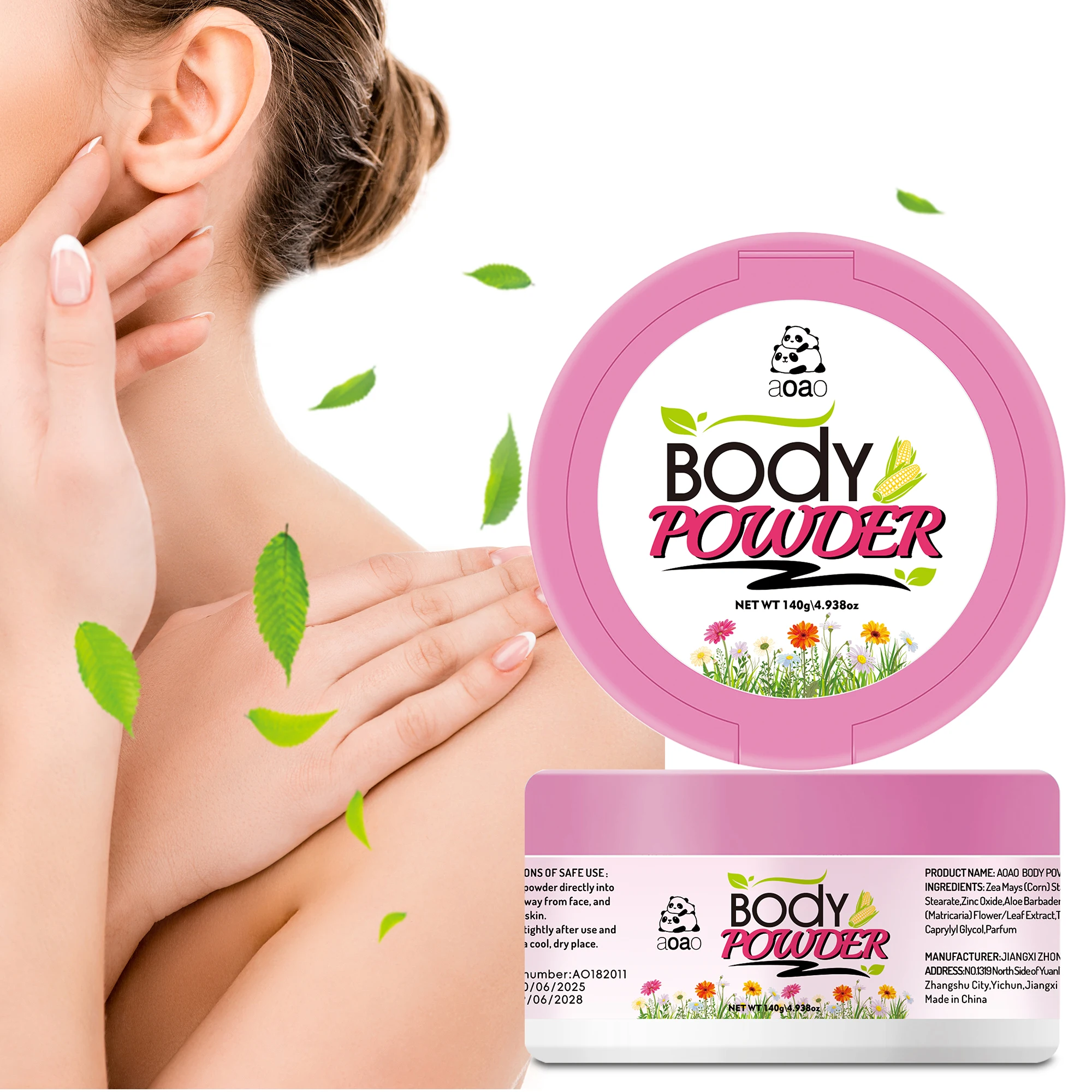 

Ladies' body powder, containing powder for long-lasting fragrance, refreshing and sweat absorbing body powder
