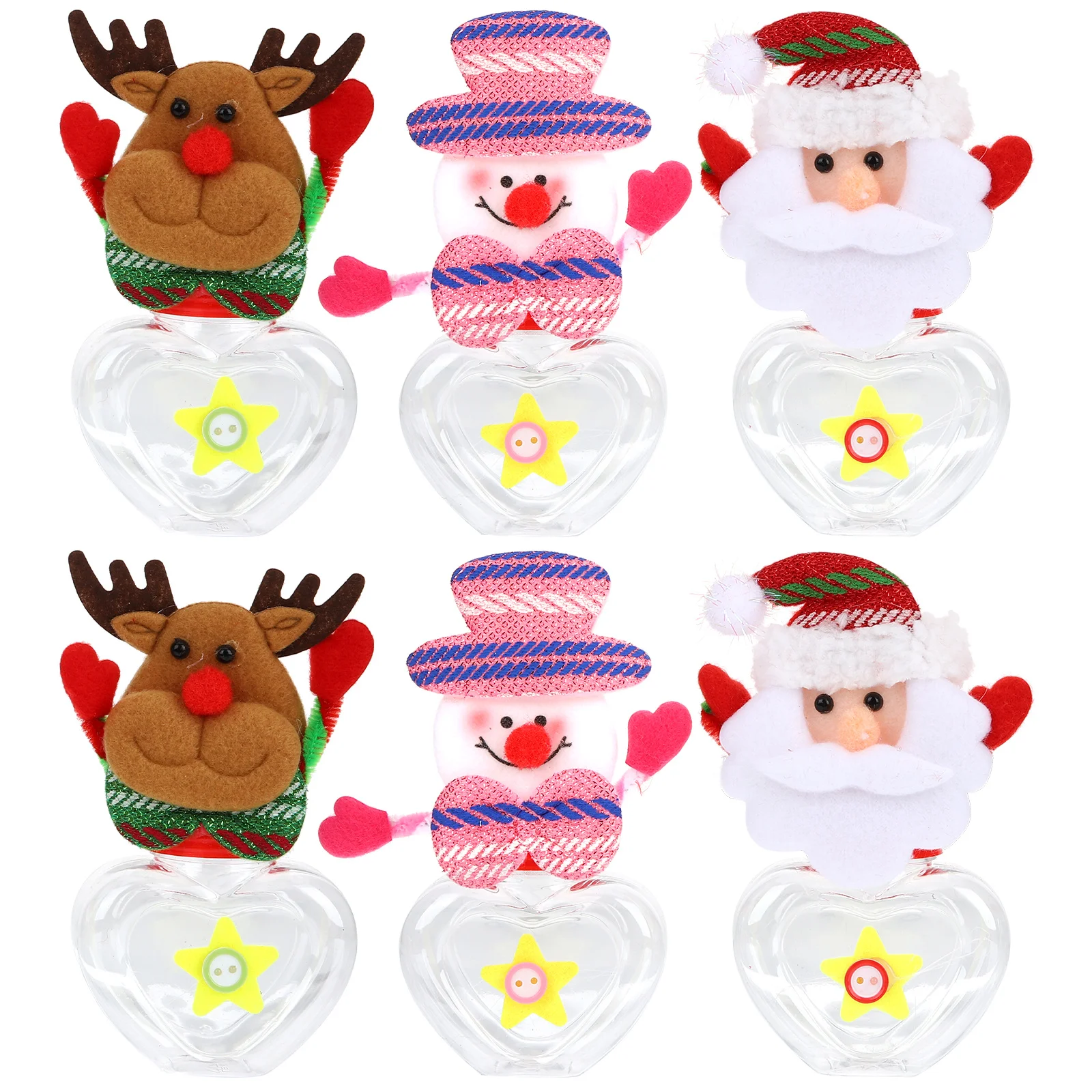 

6Pcs Christmas Candy Boxes Beautiful Design Treat Gift Box Xmas Party Favors Decoration Candy Jar Container Treat Boxes