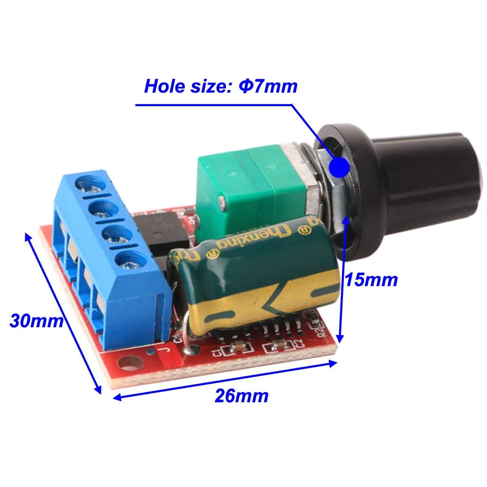 3pcs Mini DC Motor PWM Speed Controller, DC 5V-35V 5A Speed Adjustable Switch Module, 6V 12V 24V Variable Voltage Regulator